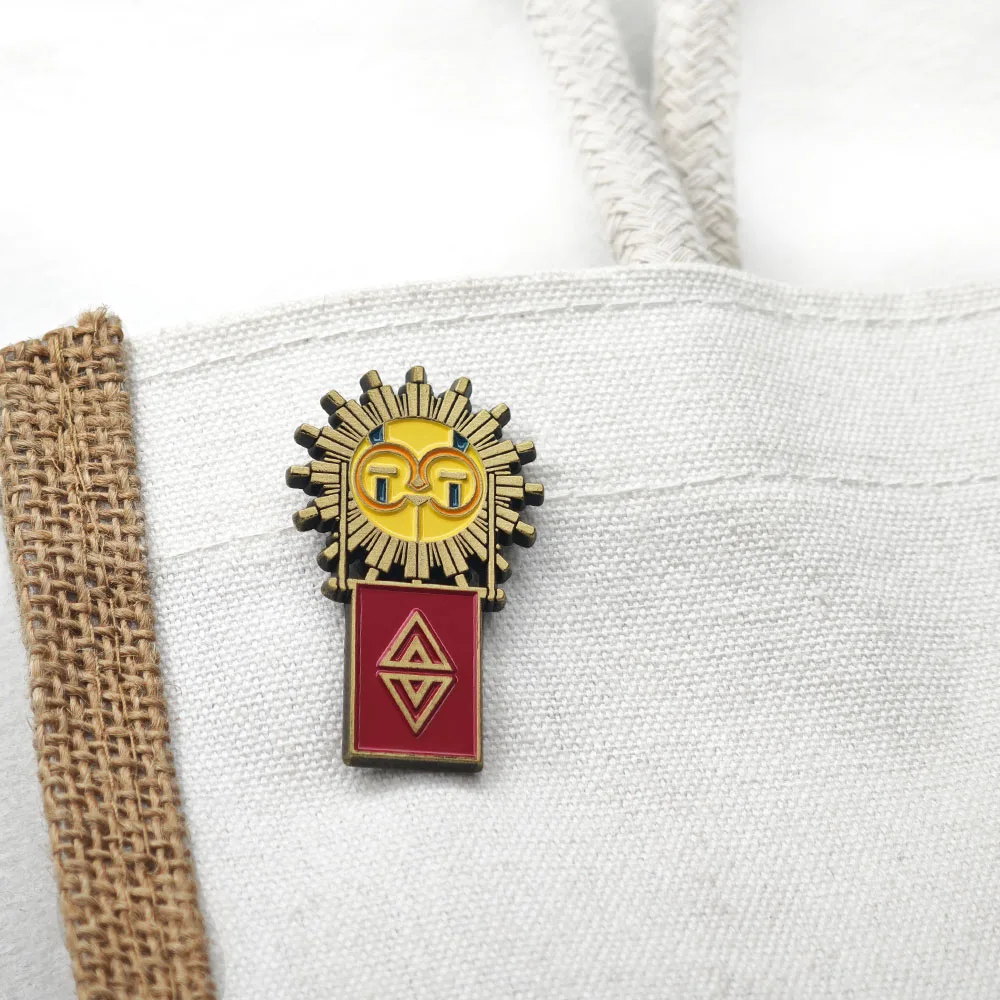 Clair Obscur Expedition 33 Esquie Metall-Emaille-Anstecknadel, Spiel-Cosplay-Masken-Abzeichen, Sonnen-Totem-Brosche, Reversnadeln, Fan-Geschenk, Itabag – Detail 8