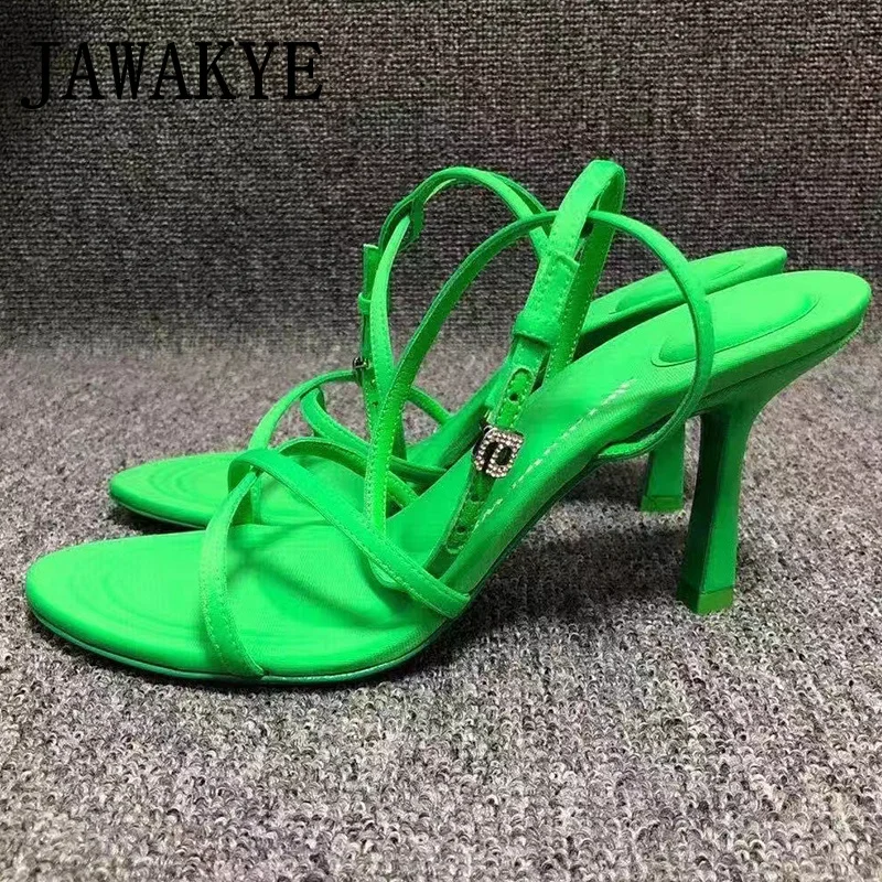 

Runway Narrow Cross Band Sandals Luxury Shoes Femme Sandals Ankle Strap Pumps Dress Shoes For Women High Heels Banquet Shoes