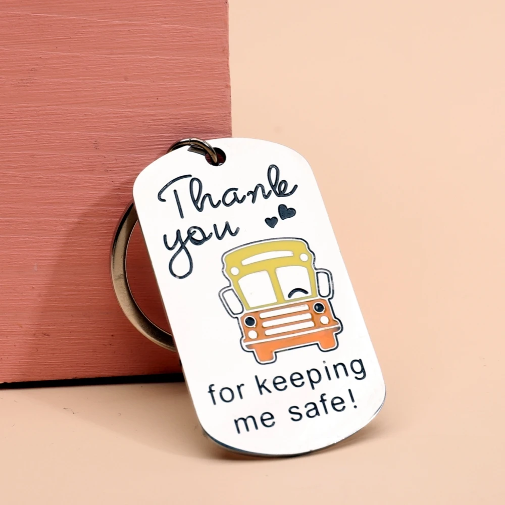 1Pc School Bus Driver Appreciation Keychain Gifts Jewelry For Kids Bus Driver Thanksgiving Daily gifts  Birthday Key Chain Gift