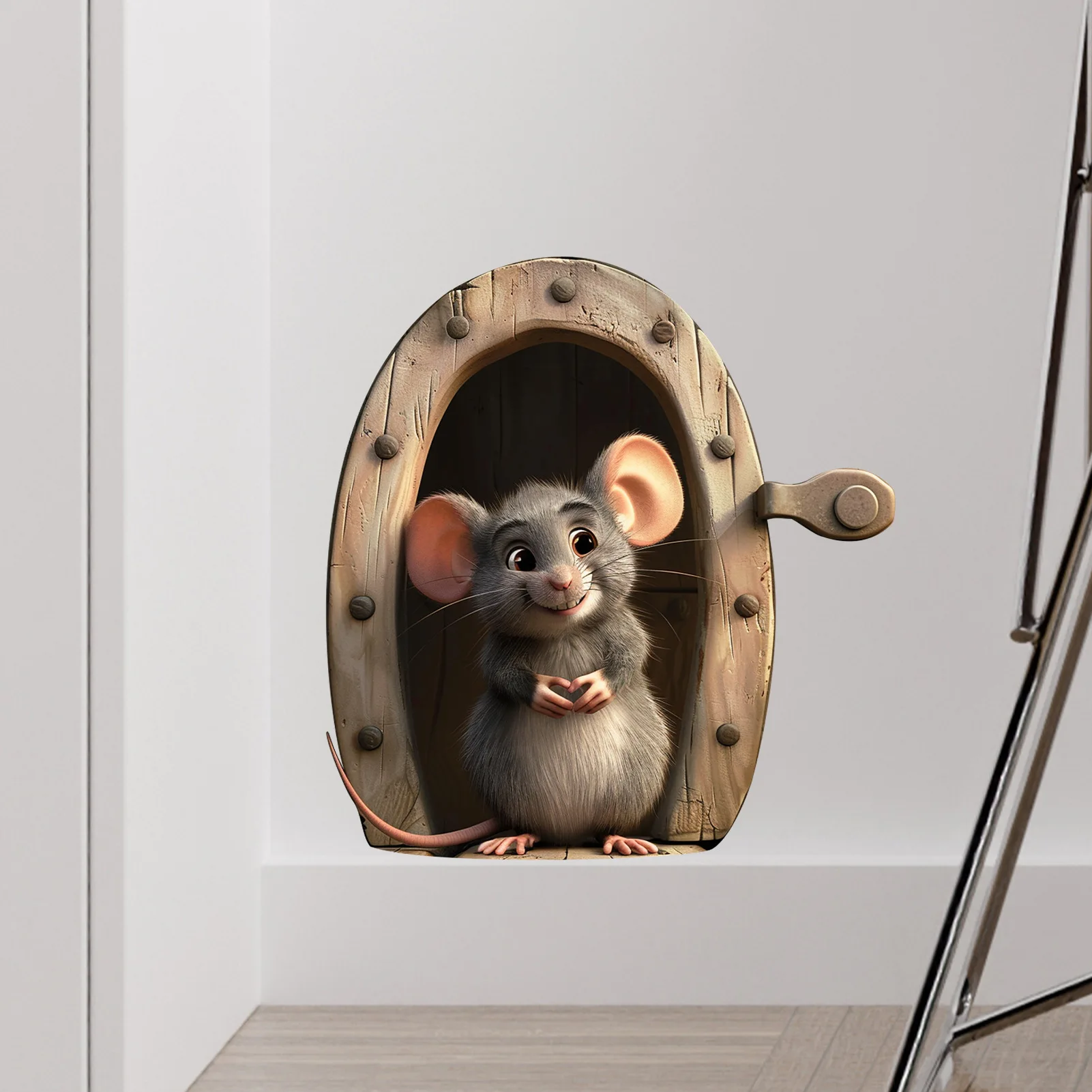 

New Cartoon Animal Mouse Hole Wall Sticker Bedroom Living Room Decoration Wall Stickers Self-adhesive Room Decor
