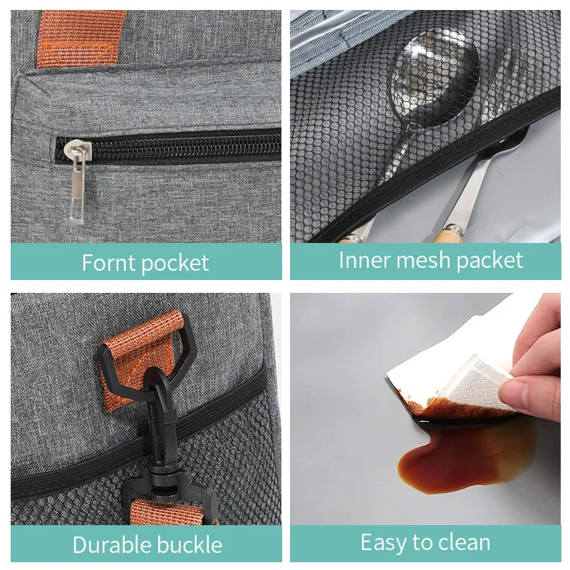 Insulated Large Capacity 12L Cooler Bag Lunch Shoulder Cold Storage Dual Layer for Containers Leakproof Oxford Foldable Gym Tote