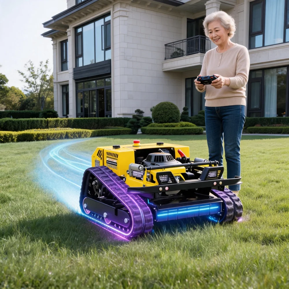 

High Efficiency Zero Turn Mower 500mm Cutting Width Small Tracked Lawn Mower Remote Control CE Certified for Agriculture Use