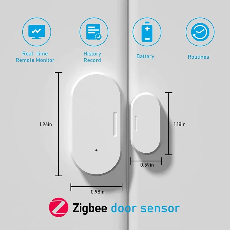 Zigbee Alliance-Capteur de porte et fenêtre à contact intelligent, Sunflower, Home Assistant, Hubitat, Alexa Echo