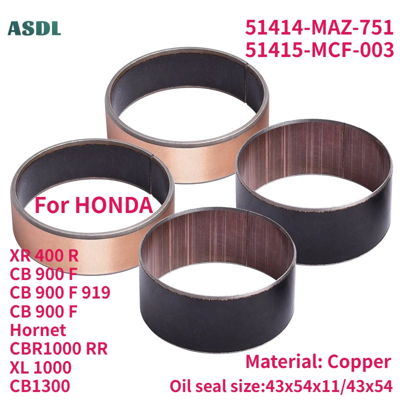 

43mm Front Fork Bushings For Honda XR400R CB900F 919 Hornet CB900 CBR1000RR Fireblade XL1000 CB1300 Bushing External Guide Rails