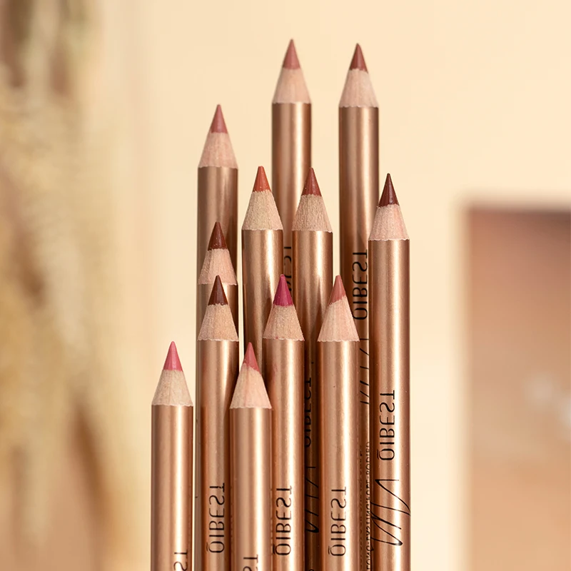 Set di matite per labbra, a lunga durata, a prova di sbavature, tubo opaco, kit per trucco da 12 colori, alta pigmentazione, tazza antiaderente