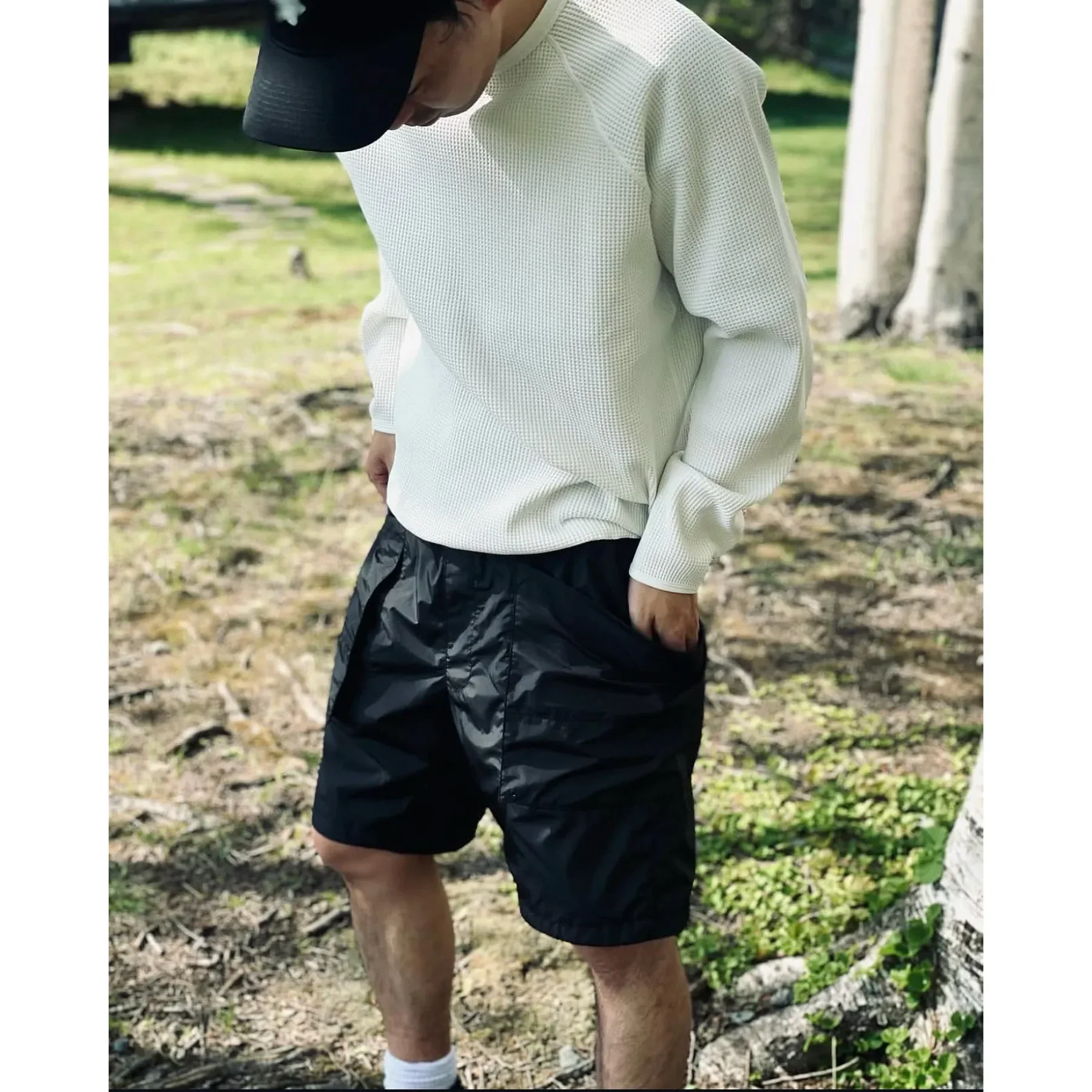 

[Rip-Stop] same-factory fabric, lightweight nylon, large pocket tooling outdoor shorts
