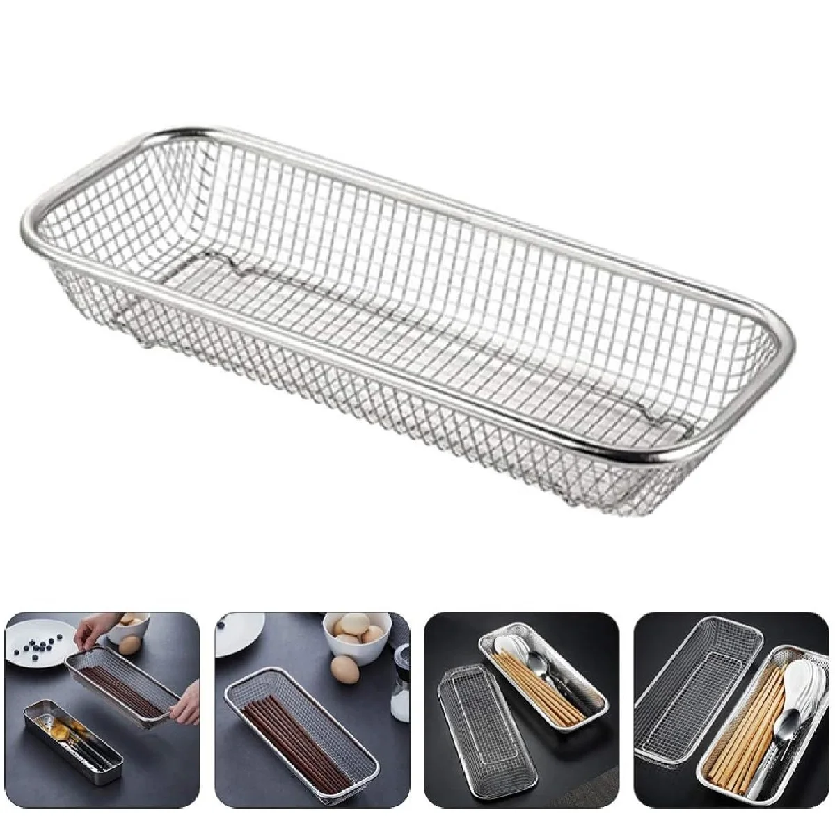 Rectangular Stainless Drainer Multipurpose Fruit Food