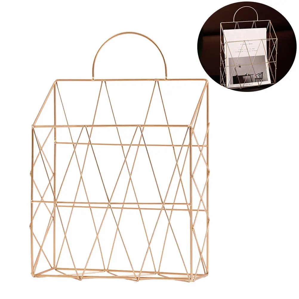 Heavy Duty Resistant Metal Magazine Holder Wall Mounted Hanging Book Basket for Newspapers Documents Home view 6