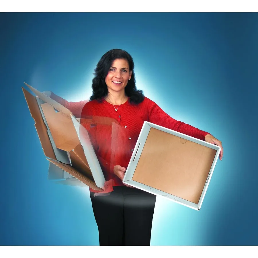 12-упаковок ящиков для хранения файлов STOR для средних условий эксплуатации с технологией быстрого складывания и подъемной крышкой для эффективных документов формата LetterSize Org