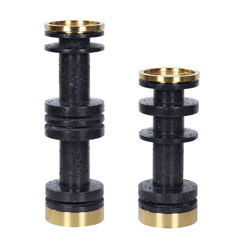 

Natural marble candle holder, romantic candlelight dinner atmosphere decoration, travertine candle holder creative ornament