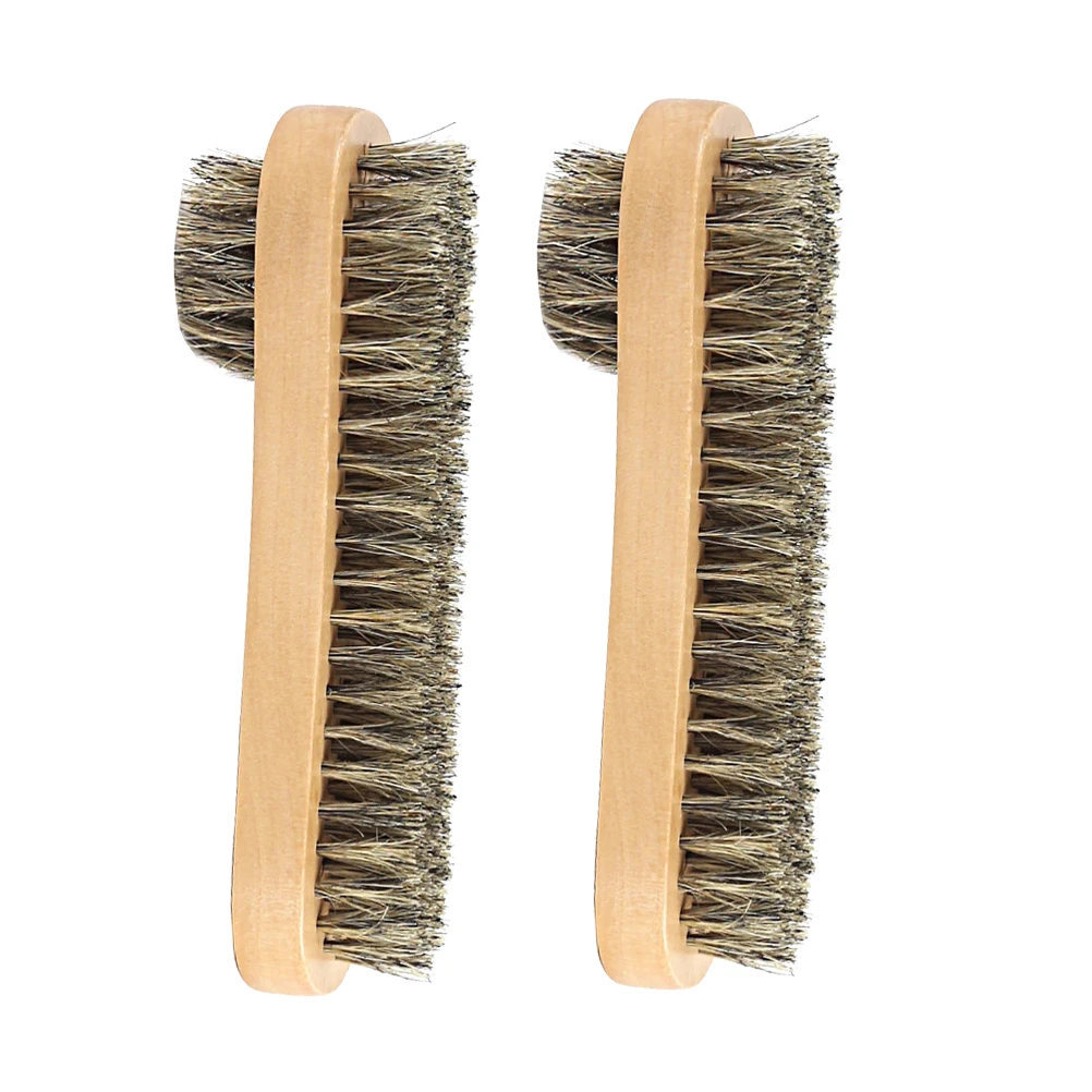 

2Pcs Shoes Cleaning Brush Portable Shoe Polishing Tool Durable Bamboo Wood Scrub Effective Angle Lightweight Storage Shoe Care