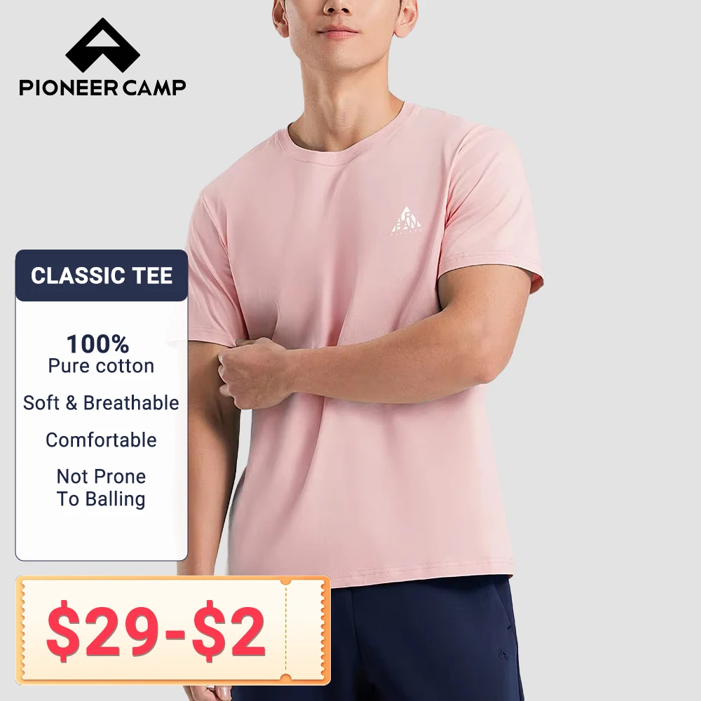 

Pioneer camp Summer Simple Print Versatile Short T-Shirt for Men, Comfortable, Sporty, Breathable T-Shirt, XTK01302058