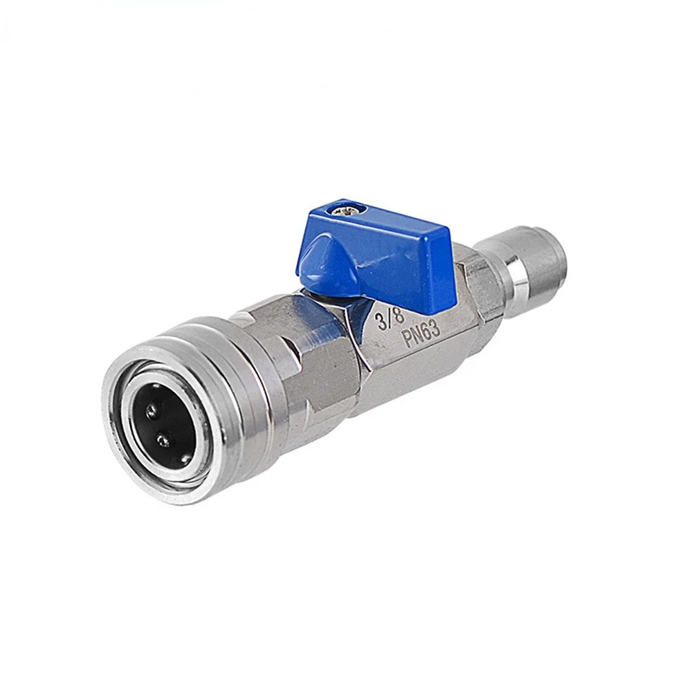 

High Pressure Washer Ball Valve Kit With 3/8 or 1/4 Inch Quick Connect Plug for Power Car Wash Pump Hose Switch 4500 PSI