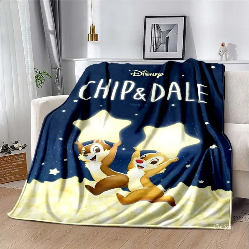 Disney Chip&Dale Cartoon Anime kawai Blanket for Super Soft Cute Blanket for Travel Bedding Couch Sofa Bed Blanket Birthday Gift