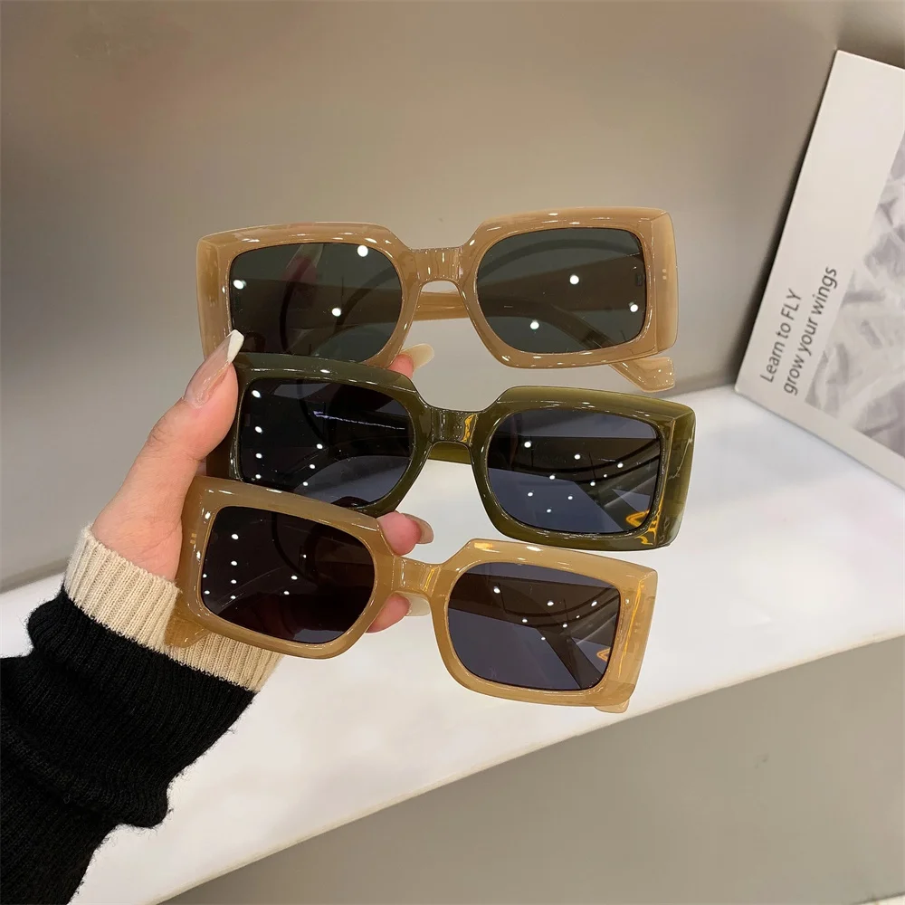 Vintage Square Frame Sun Glasses Fashion Trendy for Men Women Shades Sunglasses Cool Popular Retro Hip-Hop Female Eyewear 2024