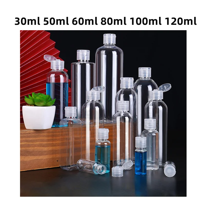Transparent Empty Bottle Plastic Portable Travel Refillable Cosmetics Liquid Dispensing Butterfly Cover Containers