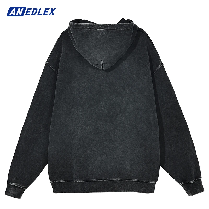 2023 Men Washed Black Hoodie Sweatshirt Hip Hop Streetwear Portrait Women Graphic Hooded Pullover Harajuku Cotton Vintage Hoodie