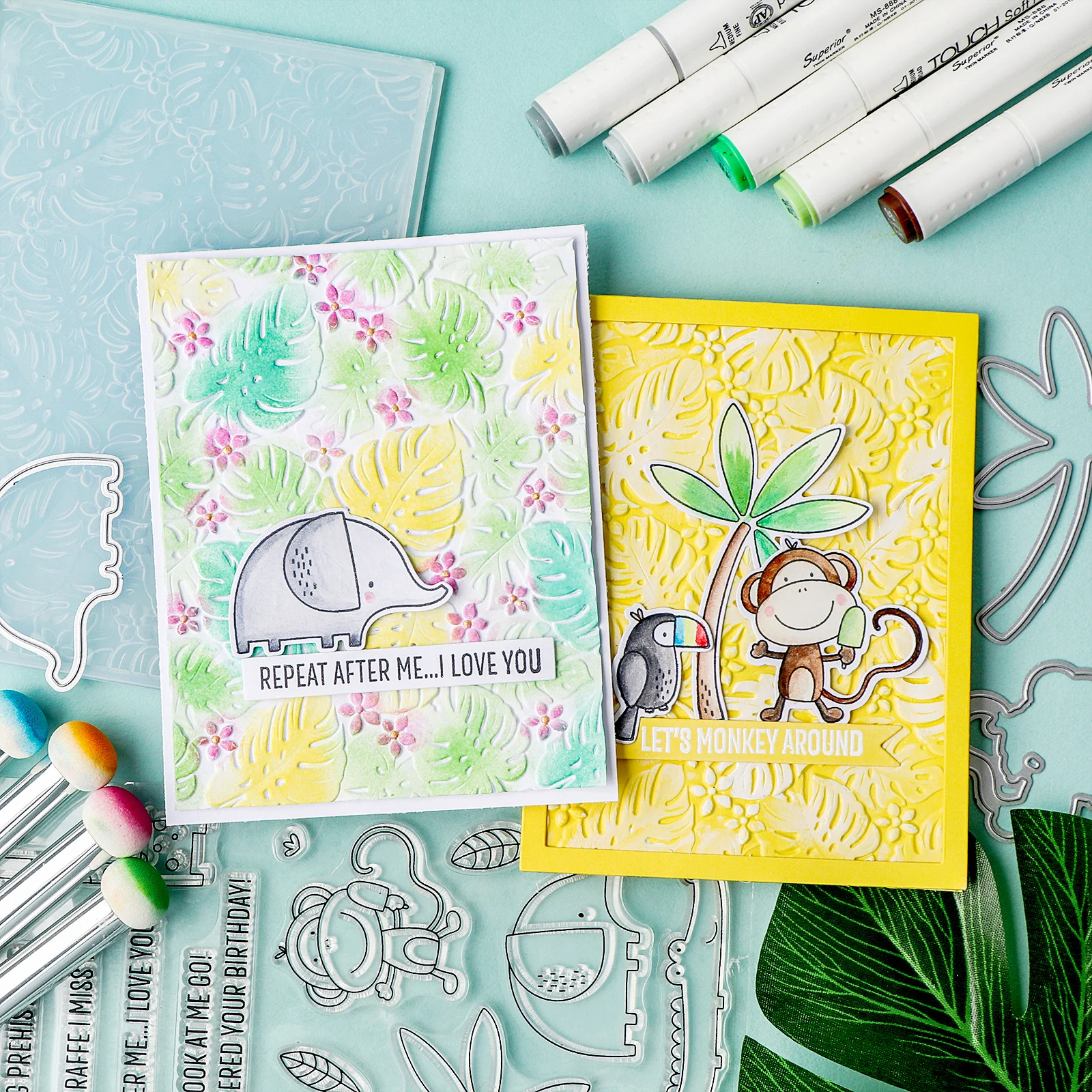 Argyle Plaid; Leaf 3D Embossing Folder and Matching Dies for Adding Textured Detail To Paper Crafting Card Making Supplies