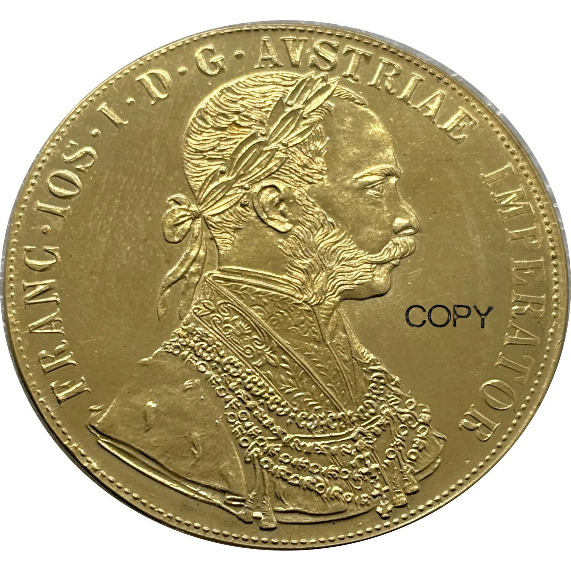 Austrian Empire 1909 4 Ducats Francis Joseph I Austria Gold Brass Metal Copy Commemorative Coin Ww2 Moneda Collectible Coins