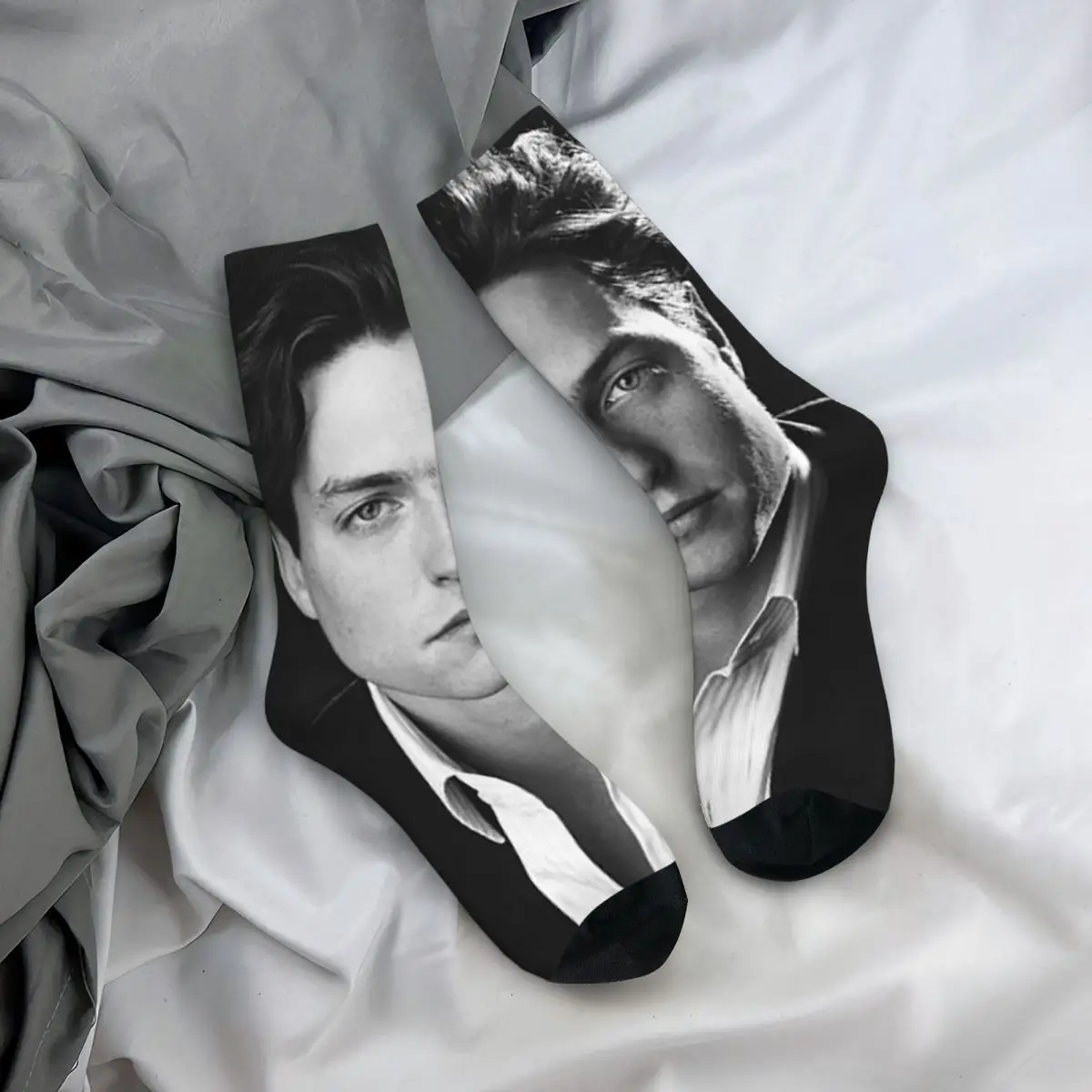 Medias de tripulación para todas las estaciones Love Actually Hugh Grant Art Socks Crazy Hip Hop calcetines largos accesorios para hombres mujeres regalos de navidad