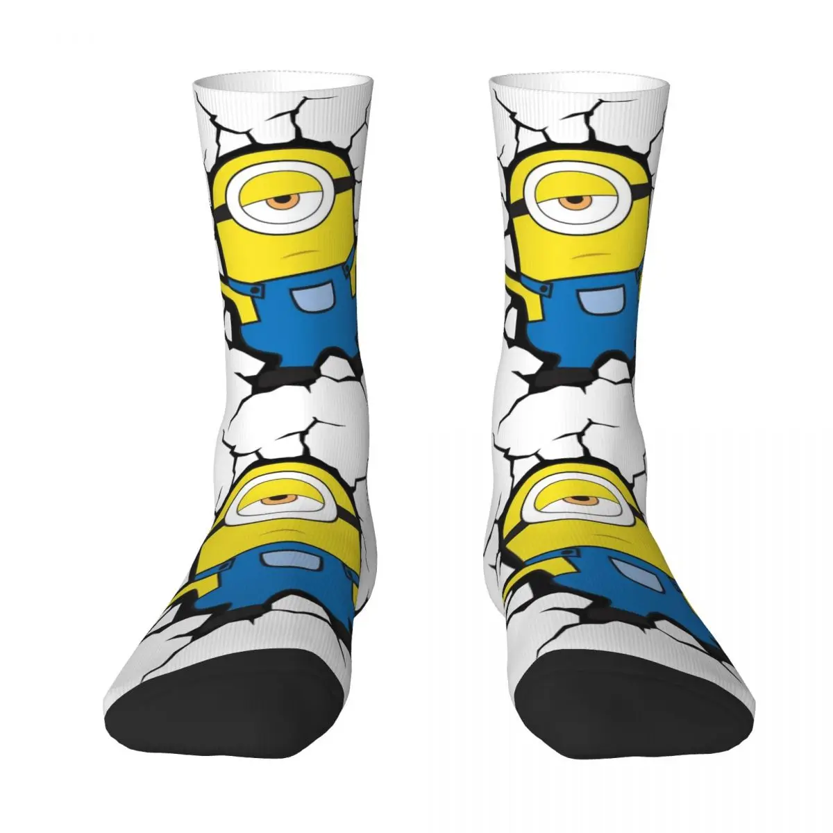 Minions Socks Spring Broke The Wall Stockings Fashion Men's High Quality Socks Graphic Outdoor Sports Anti Sweat Socks