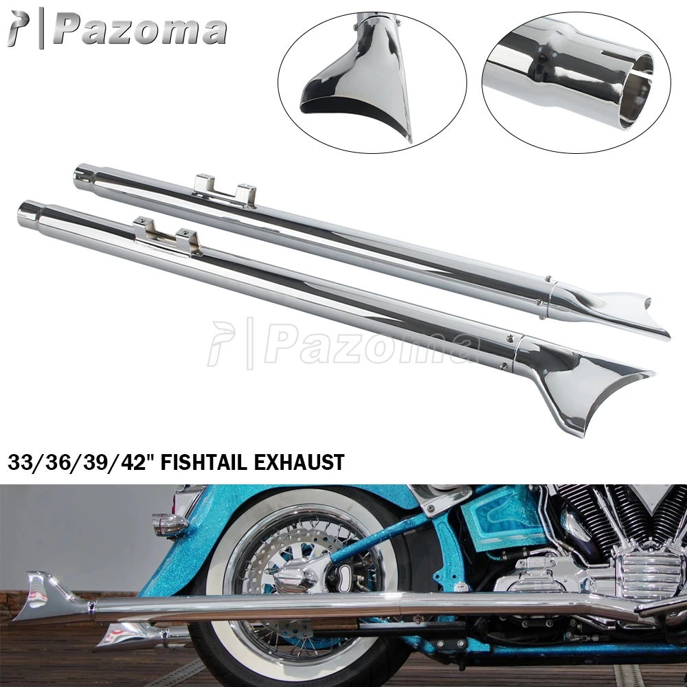 

For Harley Softail Breakout Standard Slim Deluxe 2007-17 Motorcycle 33/36/39/42" Fishtail Exhausts Slip On Exhaust Pipe Muffler