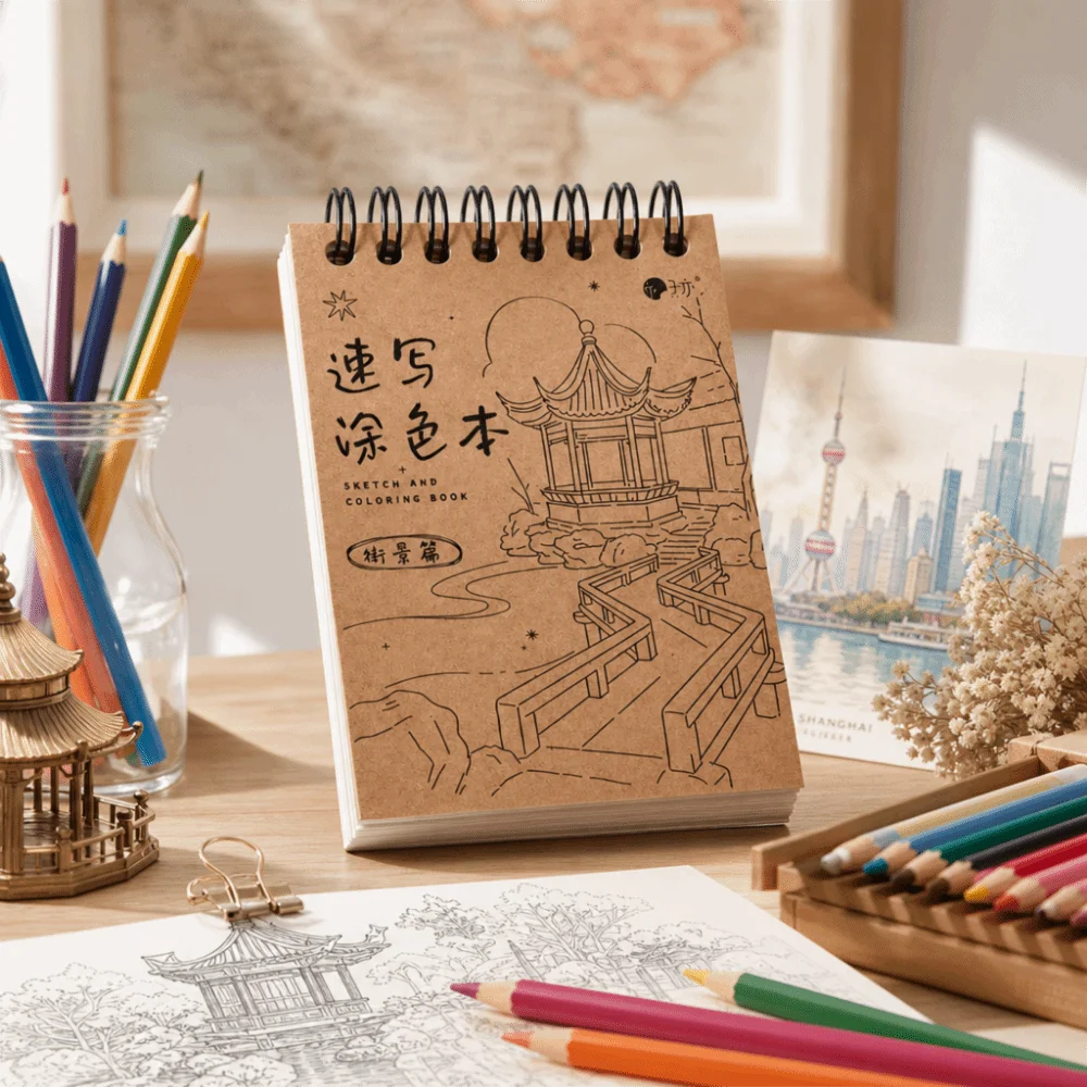 Tracing Line Vintage Coloring Sketching Book 80 Pages DIY Hand Drawn Book Tracing Line Blank Art Drawing Book DIY Painting