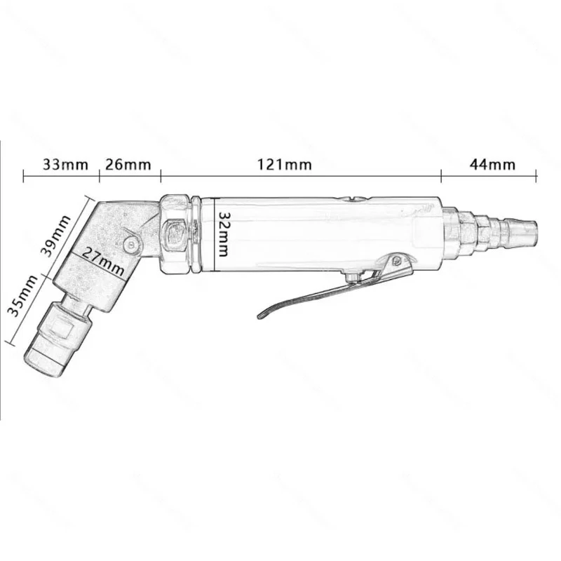 

Pneumatic 120 Degree Angle Die Grinder 20000rpm 3 6mm Collet High Speed Polishing Tool