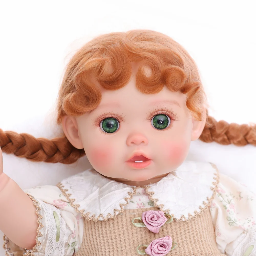 Bambola Reborn Realistica Cloveray Serie Pastorale 45 cm (18 pollici) con Cappello di Paglia, Bambola Ragazza in Vinile Morbido Dipinto a Mano, Serie Country