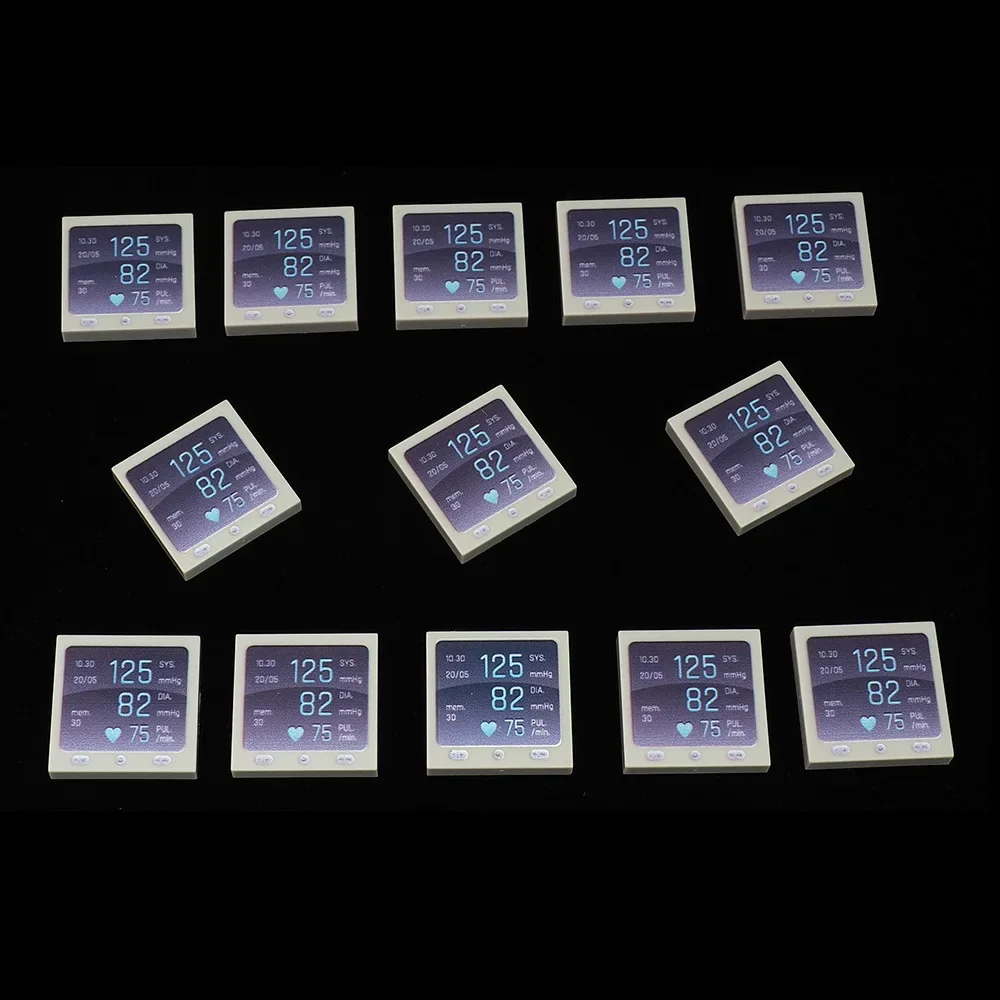 MOC 10PCS Printed Data Screen 3068 2x2 Figures Body Index Bricks Stacking Pattern Building Block Toy Adults Boys Holiday Gift