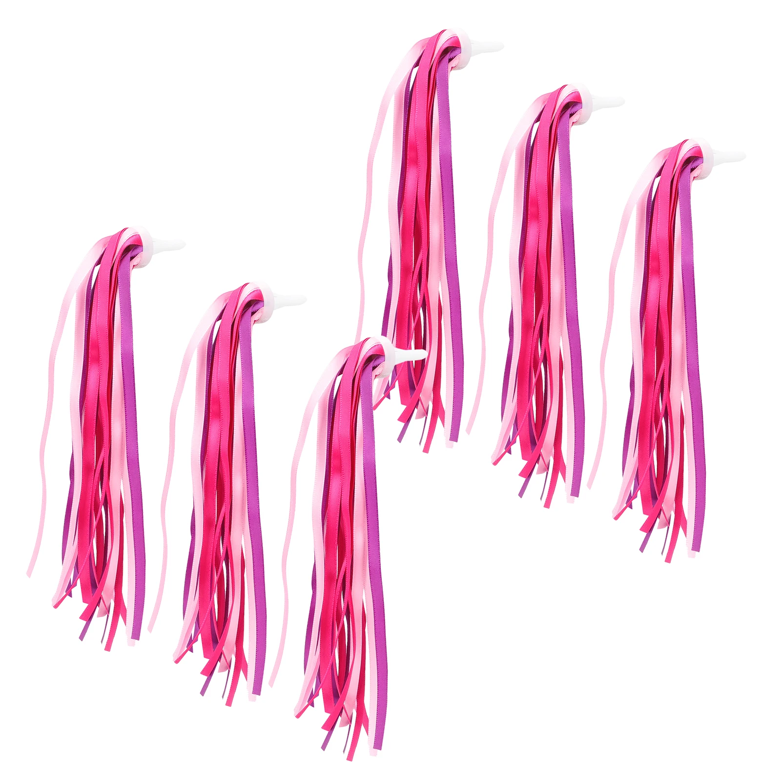 

24pcs Kids Bike Handlebar Streamers 24 Tassels Pink Polyester Ribbons For Children Scooter Handlebars Lightweight Safe Bicycle
