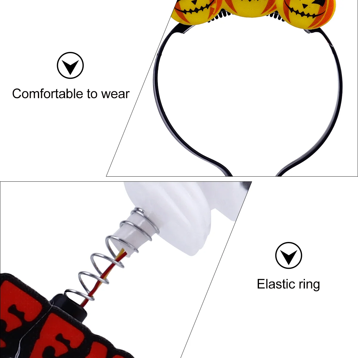 Halloween Lighting Head Band Skull Headband LED Hair Hoop Accessories Headdress