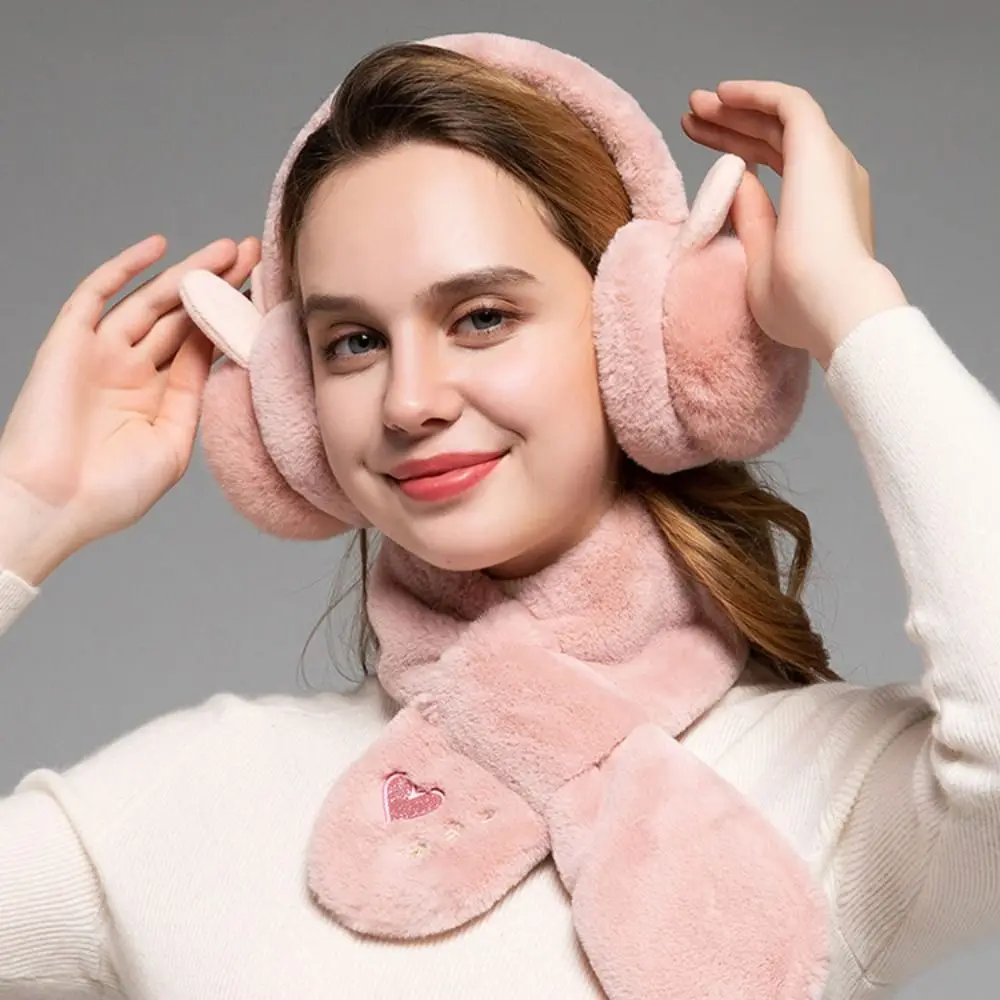 

Comfortable Faux Fur Rabbit Ear Earmuffs Cartoon Thermal Winter Ear Cover Cold Protection Keep Warm Earflap Female
