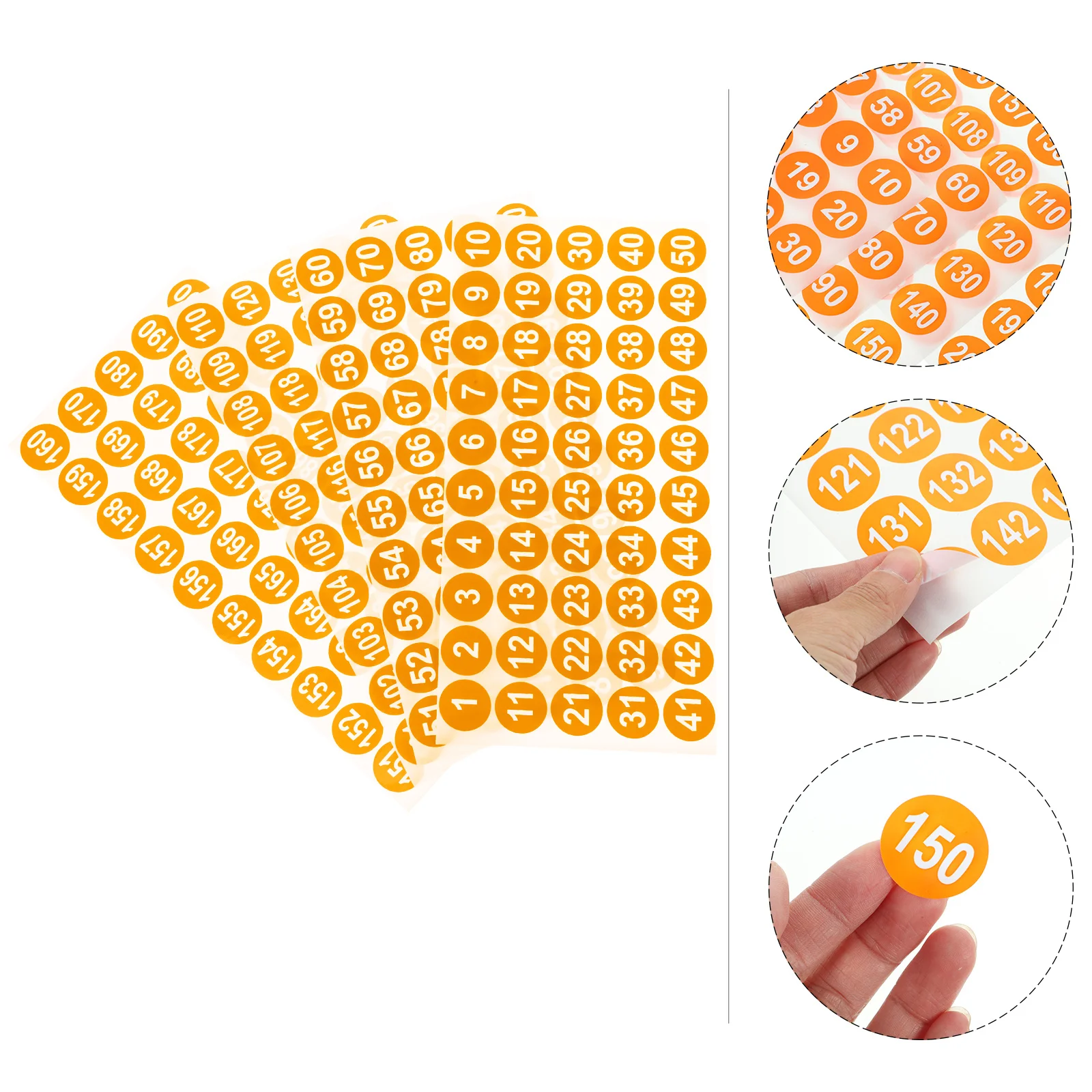 

8 Sheets Number Stickers Adhesive Label Stickers for Classification Storage Jars Organizing Round Digital Labels