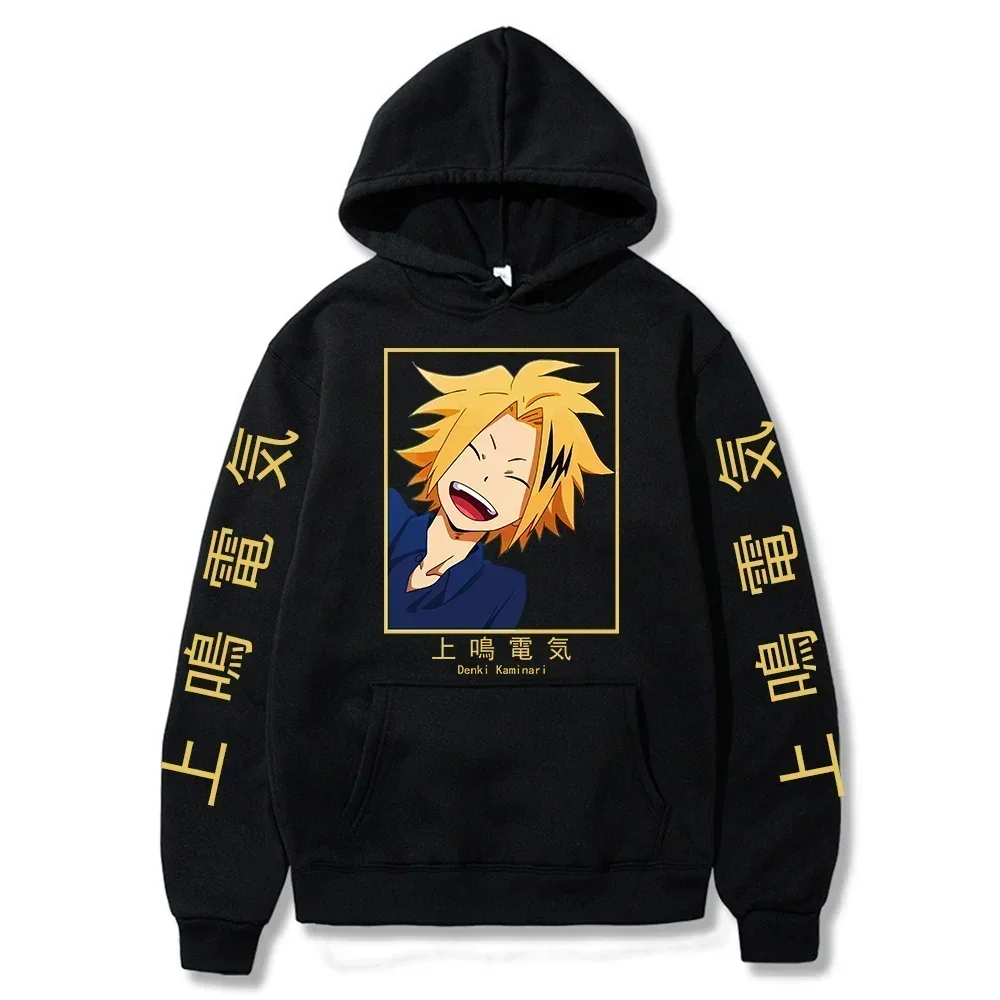 Anime My Hero Accaademia Hoodies Men Winter Long Sleeve Streetwear Kawaii Cartoon Kaminari Denki Boku No Hero Academia Sweatshir