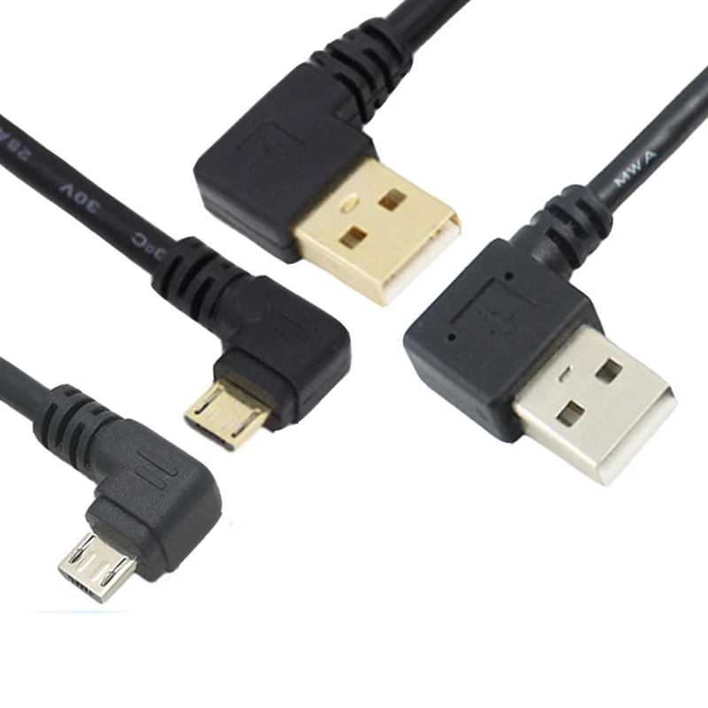 

Android data cable microUSB mobile phone universal charging double elbow cable 2A fast charging driving recorder cable