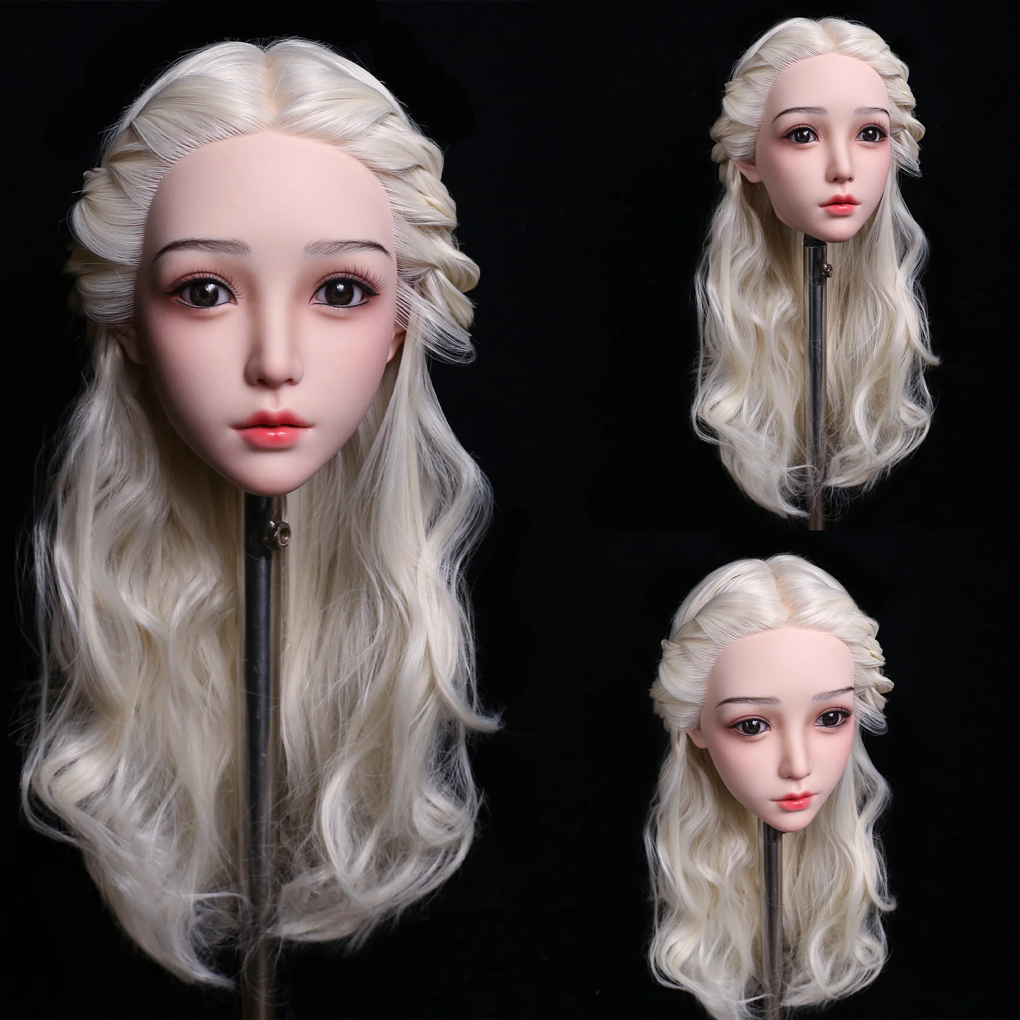 New silicone headband with beautiful makeup, M16 threaded interface, hair transplant, suitable for collection without a stand
