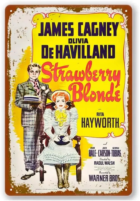 The Strawberry Blonde Movie Poster Vintage Metal Tin Sign Home Cafe Bar Pub Wall Decor Gift 8X12 Inch sign