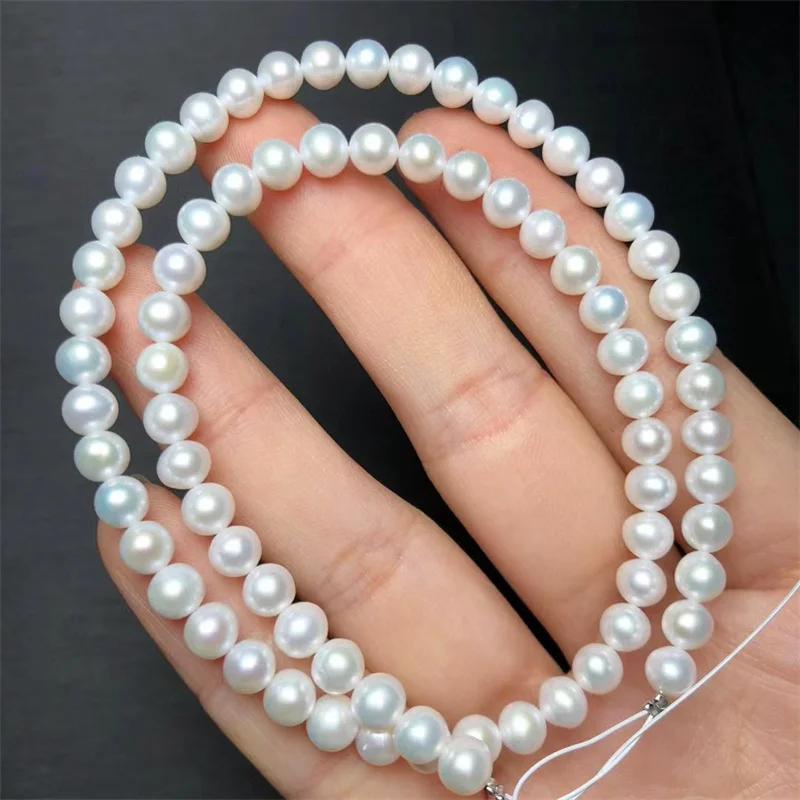 5.5MM Natural Semi-finished Pearl Chain DIY Bracelet Women Reiki Healing Fengshui Lucky Bangles Women Hoilday Gift