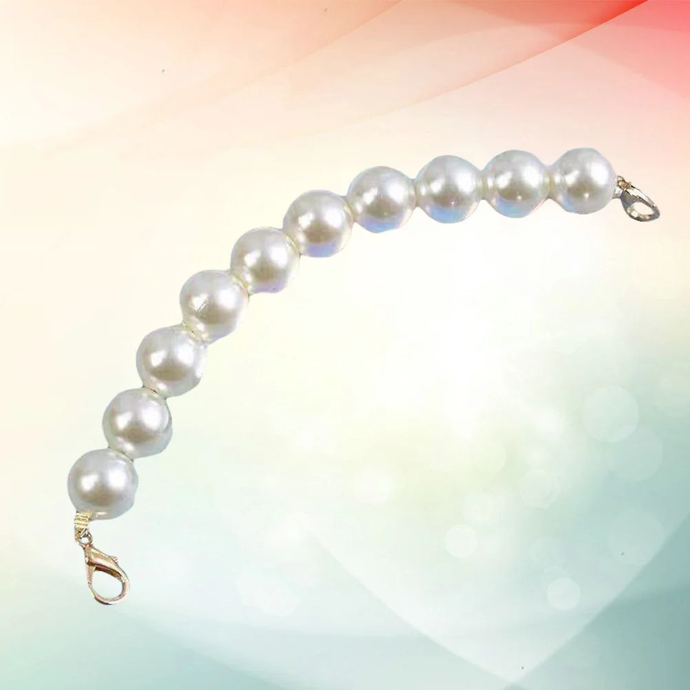 

Ручка-имитация жемчуга 20 см для замены ремешка сумки, с кнопкой-защелкой, золотисто-бежевая, легко устанавливается, для DIY проектов, красивая ручка для сумки