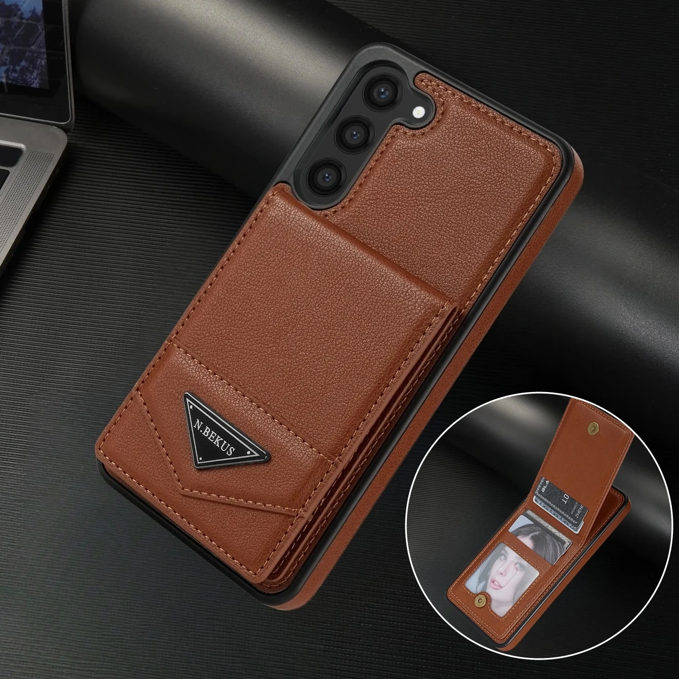 Vertical Cards Solt Wallet Leather Case for Samsung Galaxy S25 S24 Ultra S23 FE S21 S22 S20 Plus A14 A54 A13 A53 A52 Stand Cover