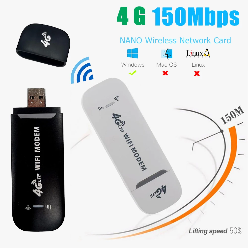 Imagem -02 - Wifi Roteador Nano Sim Cartão Portátil Wifi Lte Usb 4g Modem Bolso Hotspot Antena Wi-fi Dongle 150mbps Modem Vara 4g