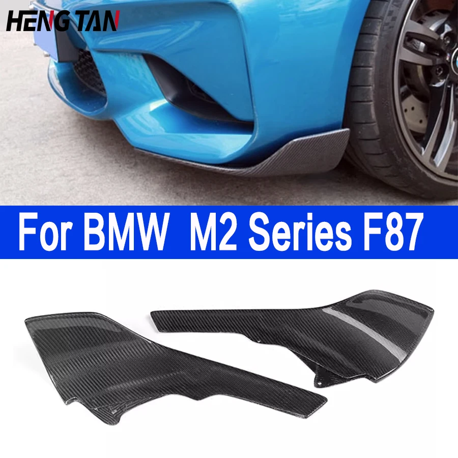 For BMW M2 F87 2014-2021 Carbon Fiber wrap angle Car Front Bumper Splitter Corner Trim Cover Front Chin Body Kit