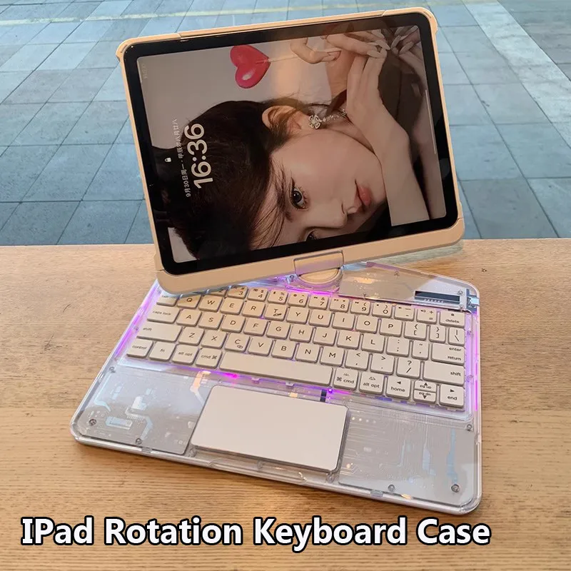 

for IPad Air 13 Inch 2025 11th A16 Pro12.9 13 10th 10.9 10.2 9th 8 7 Air5 4 Transparent Acrylic KeyBoard case Push-pull Pen Slot