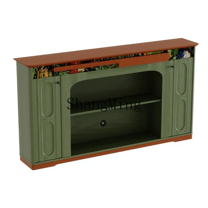 

ZYY retro solid wood fireplace cabinet household living room fireplace decoration TV cabinet integrated