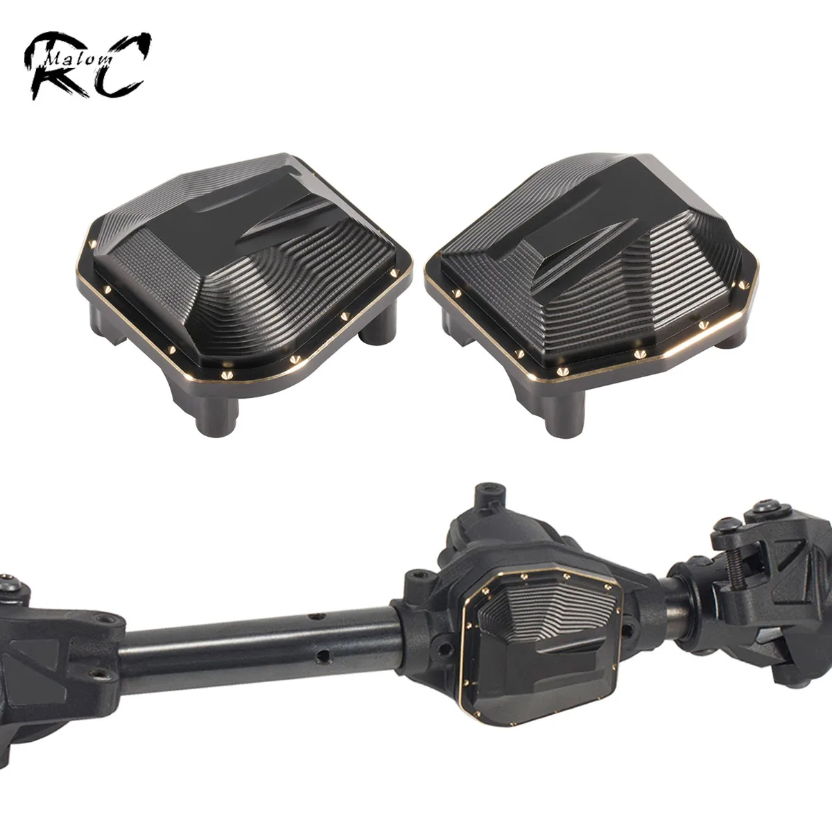 Heavy 33g Black Brass Front Rear Axle Diff Cover for 1/10 Scale RC Comp Crawler Axial SCX10 PRO Chassis Upgrade Part