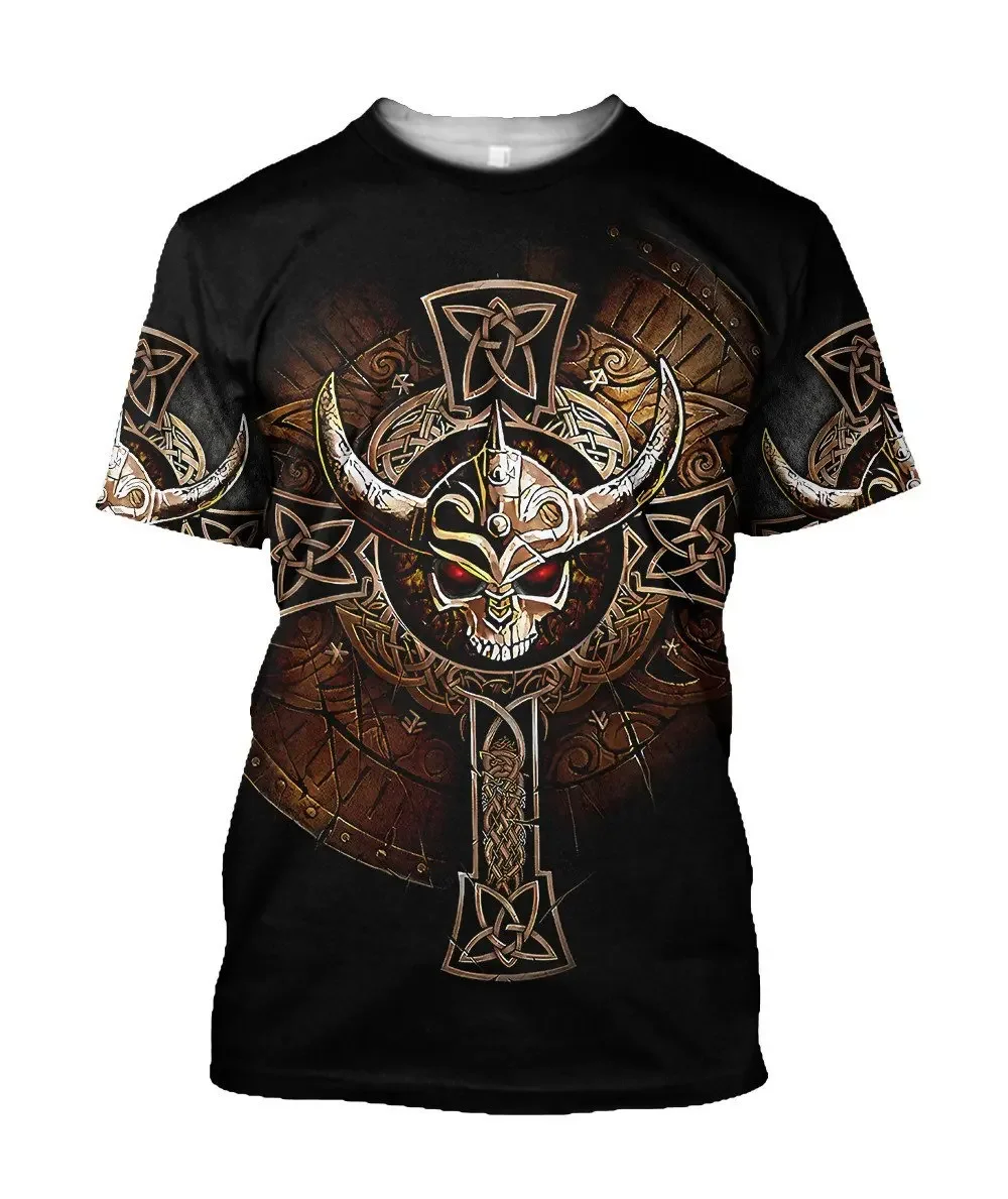 2024 Summer New Hot Viking Graphic 3d Printed Men\'s T-shirt Comfortable Breathable Plus Size Loose Stylish Casual Top 6xl