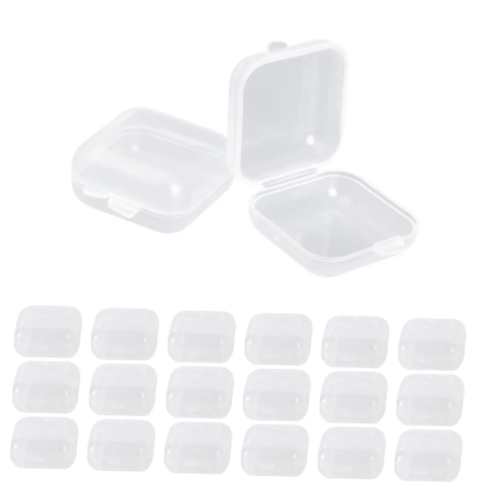 20 Pieces Small Square Storage Containers for Hardware Necklaces Game Pieces