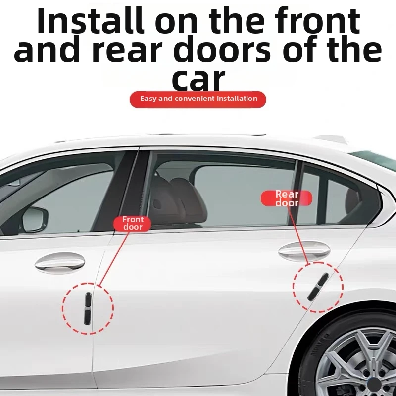 High-Quality Zinc Alloy Silicone Door Edge Collision Protection Strips for Most Car Models Suitable Auto Accessory