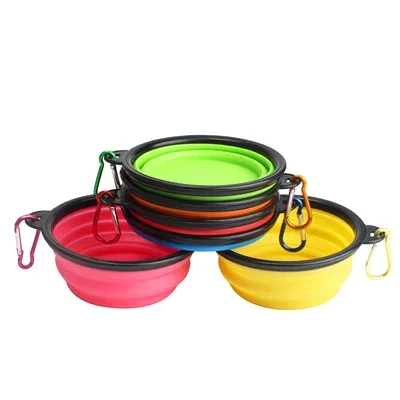 1PC Foldable Silicone Bowl for Pet Candy-Colored Outdoor Travel Portable Nursing Pitcher Pet Dog Bowl